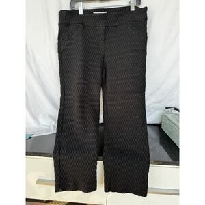 Margaret Slimming Pants Black Diamond Textured Women's Sz L Lagenlook minimal